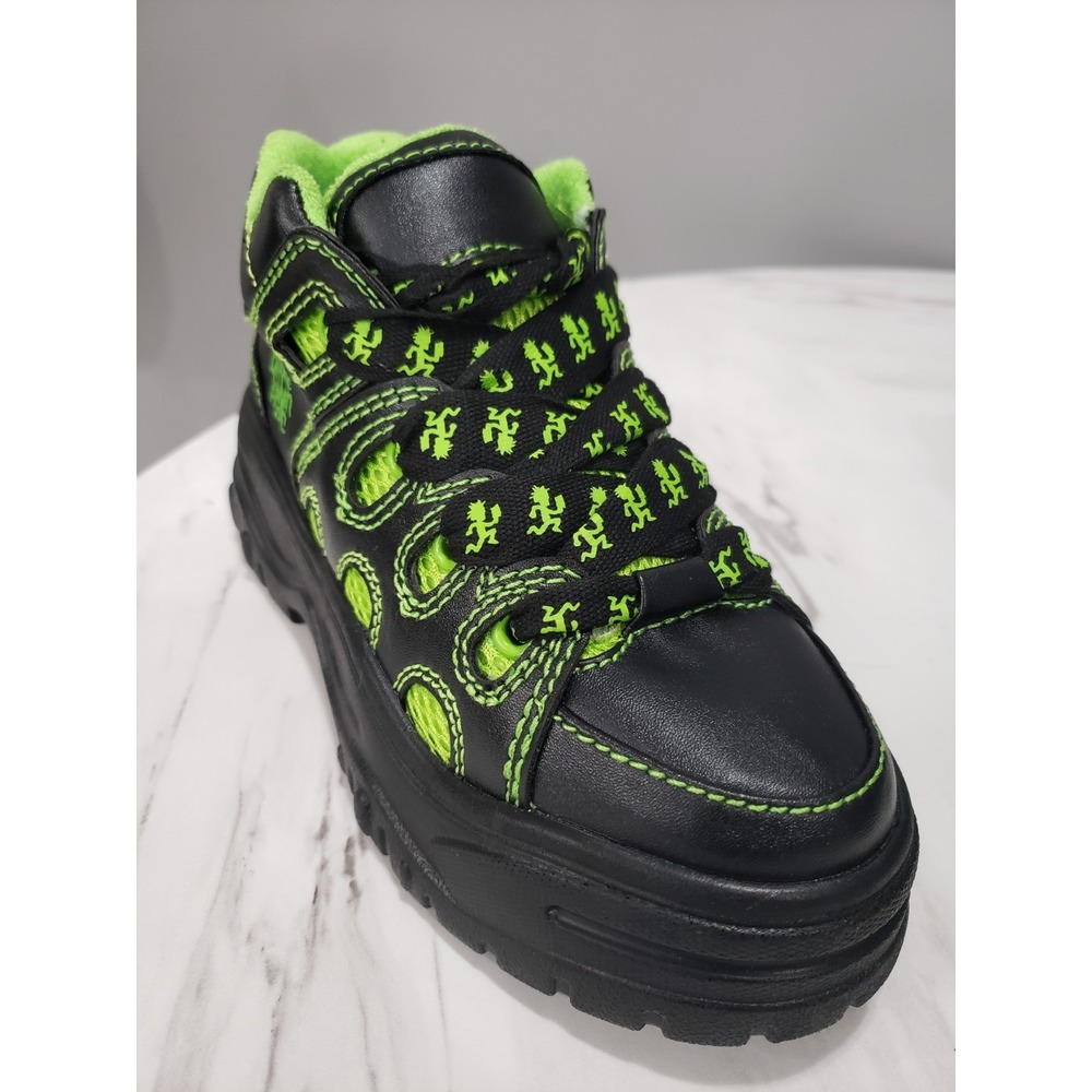 Dolls Kill x Insane Clown Posse ICP Hatchetman Sneakers Black Neon Green Women 5